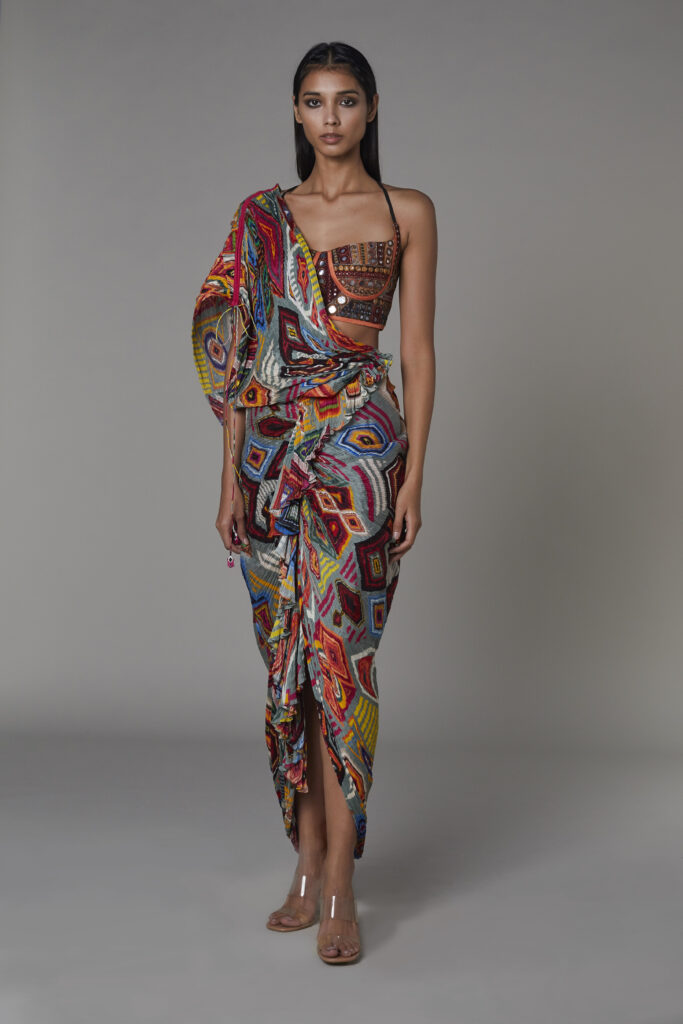 2022_3_4 SAAKSHAKINNI3710 Saaksha x Kinni Luxe Boho Quad Collection Bustier and Sari Dress