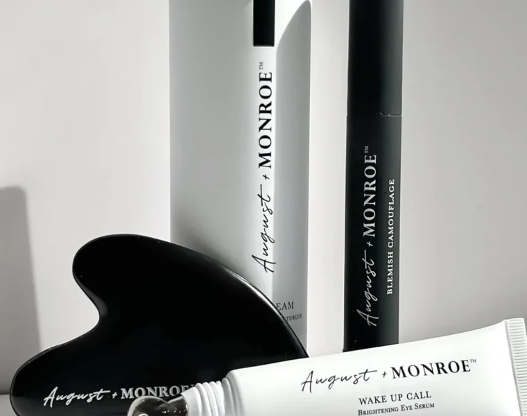 August and Monroe Clean Beauty Bundle Calm Cream Moisturizer Blemish Camouflage Wake Up Call Eye Serum