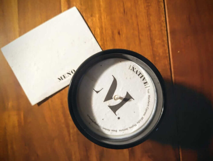 Meno Home Clean Candle with Note Card Photo by Sophia Calderone