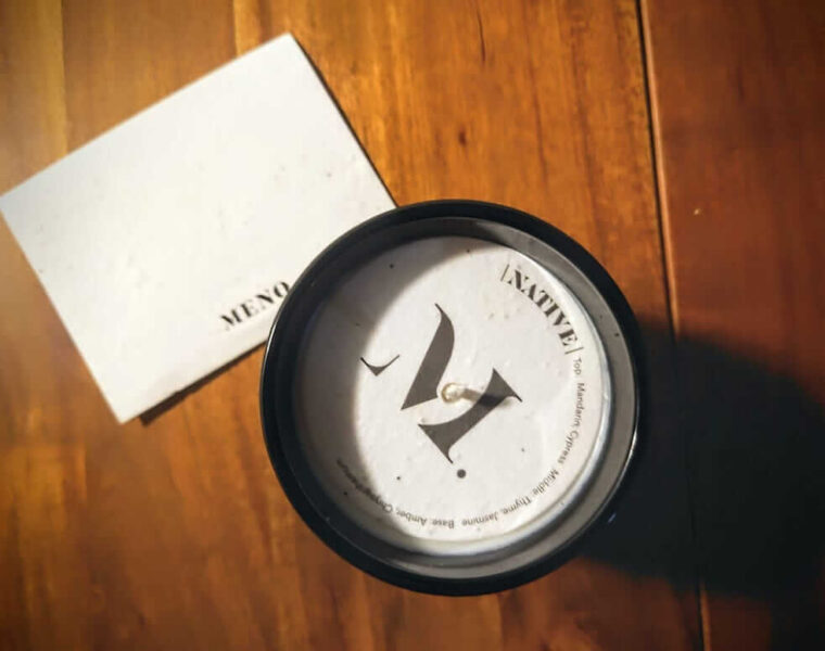 Meno Home Clean Candle with Note Card Photo by Sophia Calderone