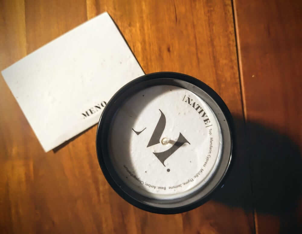 menocandleimage-sc Meno Home Clean Candle with Note Card Photo by Sophia Calderone