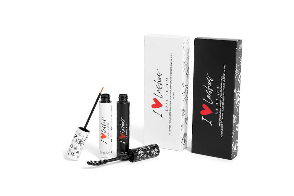 Outlaw Cosmetics Group Shot Outlaw Cosmetics Lash Serum and Black Mascara