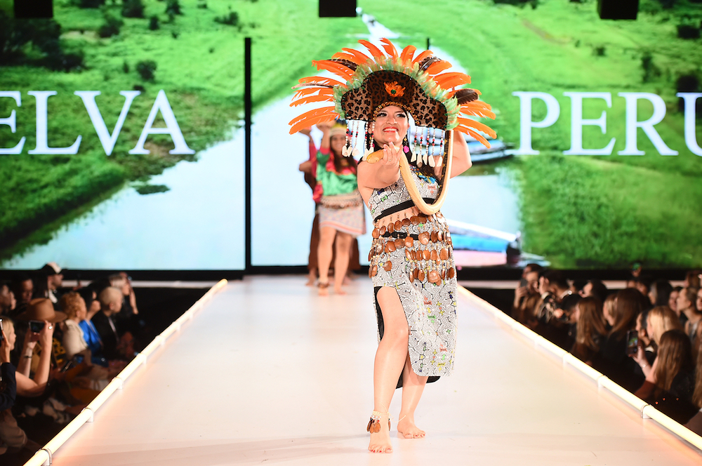 Runway 7 Fall/Winter 2023 - NYC Glamour Couture, Makarassi Couture, Masal Peru Dancers during Runway 7 NYFW 2023