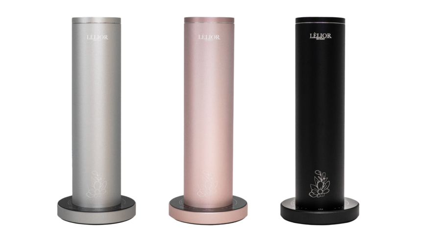 3 in 1 white background Lelior Le monat Fragrance Diffuser Black Silver and Rose Gold