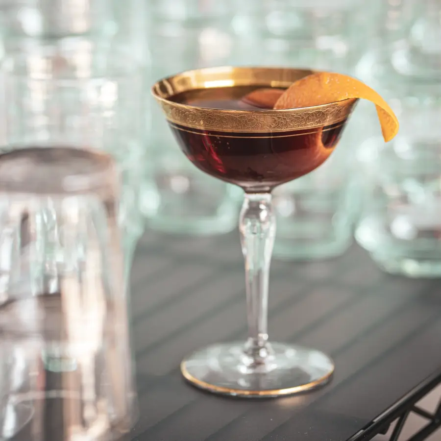 americano amaro manhattan cocktail Fast Penny Spirits Americano Amaro Manhattan