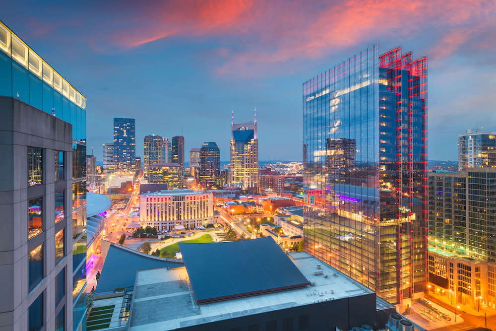 2019_nashville-skyline_fromCMHOF Nashville Skyline View From CMHOF