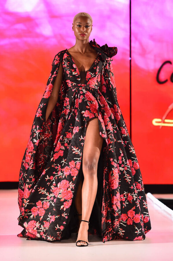Model walks for designer Celeste Victoria at Runway 7 Sony Hall New York Fashion Week Fall Winter 2023