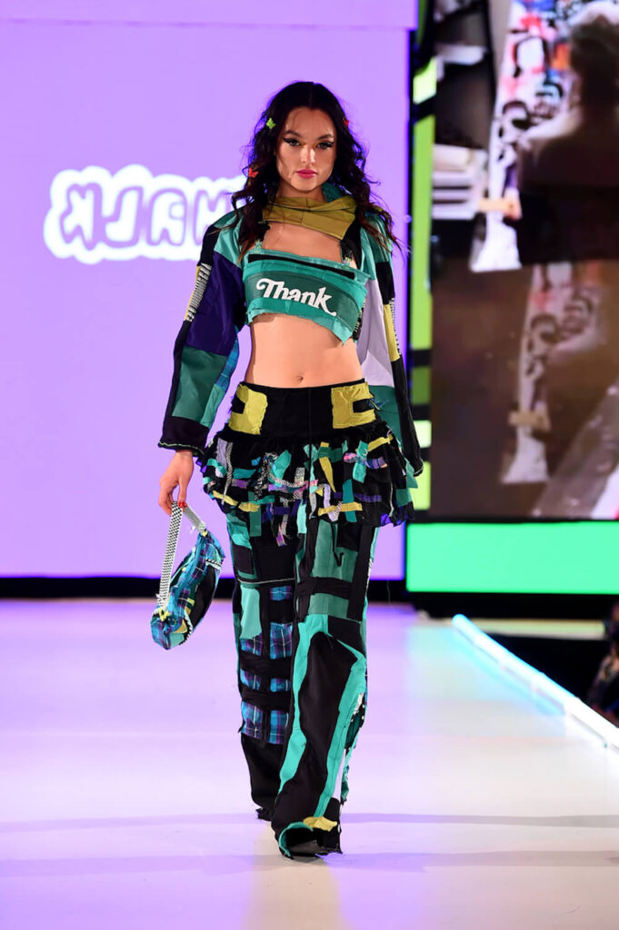 Model walks for Chalk at Runway 7 NYFW FW 2023