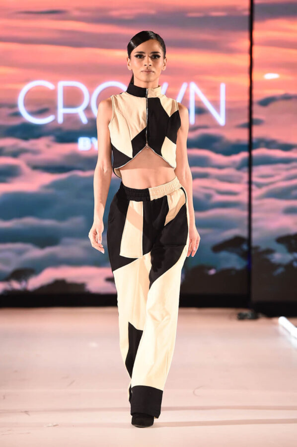 Model walks for Crown by Chick teen fashion brand at Runway 7 Sony Hall New York Fashion Week Fall Winter 2023