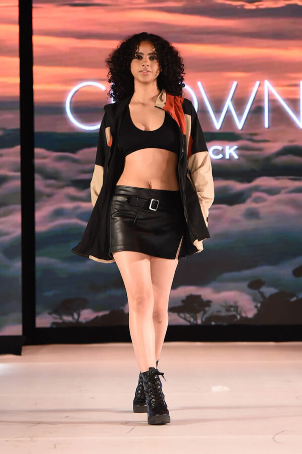 Model walks for Crown by Chick teen fashion brand at Runway 7 Sony Hall New York Fashion Week Fall Winter 2023