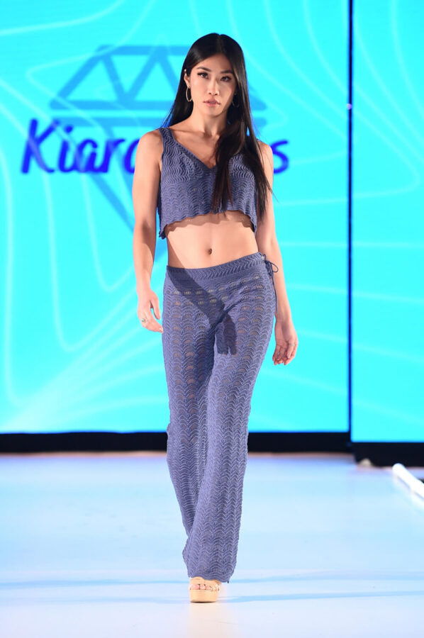 Model walks for designer Kiaragems at Runway 7 Sony Hall New York Fashion Week Fall Winter 2023