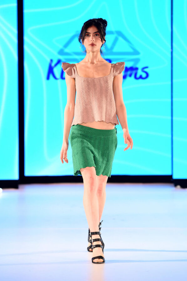 Model walks for designer Kiaragems at Runway 7 Sony Hall New York Fashion Week Fall Winter 2023