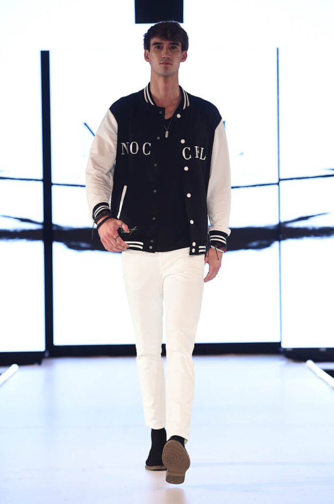 Model walks for NOCCFL at Runway 7 NYFW FW 2023
