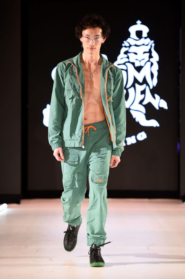 Model walks for Riddim Driven fashion brand at Runway 7 Sony Hall New York Fashion Week Fall Winter 2023