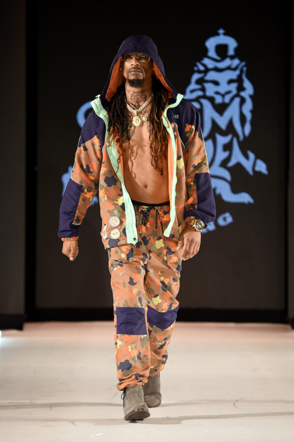 Model walks for Riddim Driven fashion brand at Runway 7 Sony Hall New York Fashion Week Fall Winter 2023