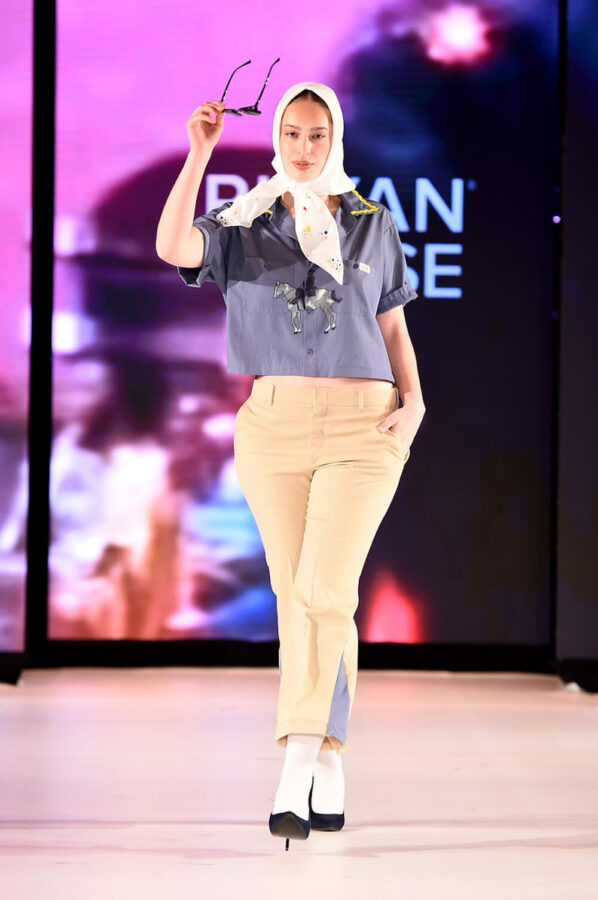 Model walks for designer Rhyan and Rhyse at Runway 7 Sony Hall New York Fashion Week Fall Winter 2023