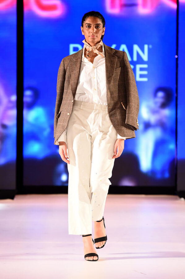 Model walks for designer Rhyan and Rhyse at Runway 7 Sony Hall New York Fashion Week Fall Winter 2023