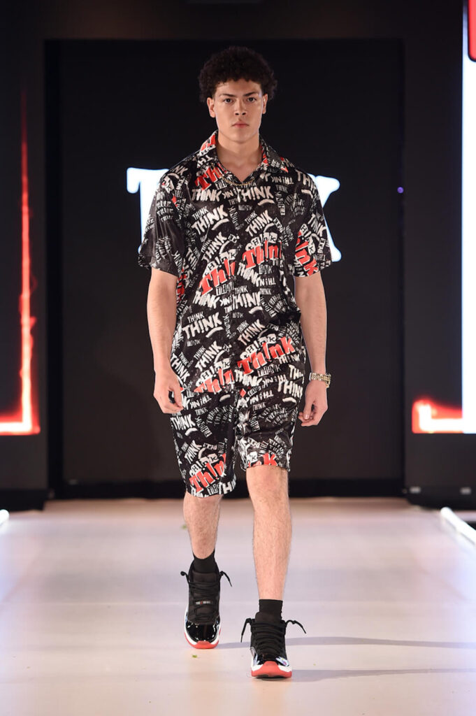 Model walks for Think About It at Runway 7 NYFW FW 2023