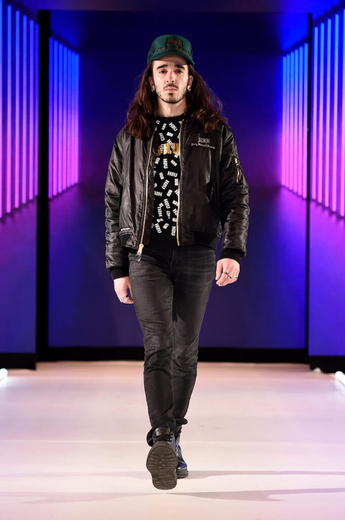 Model walks for Ush at Runway 7 NYFW FW 2023