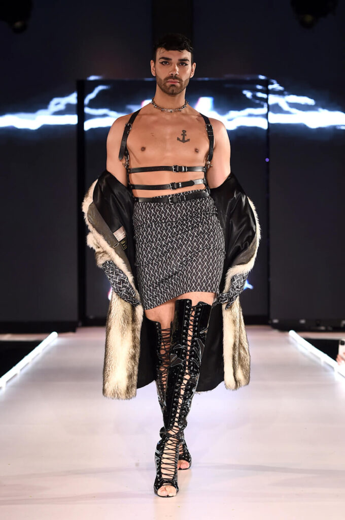 Model walks for Wabano at Runway 7 NYFW FW 2023