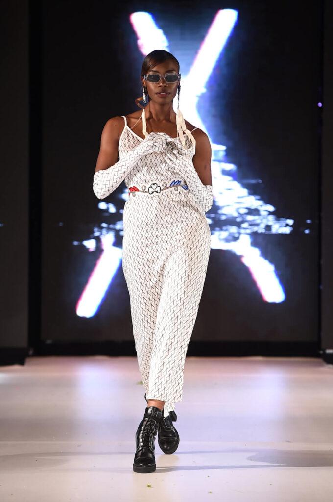 Model walks for Wabano at Runway 7 NYFW FW 2023