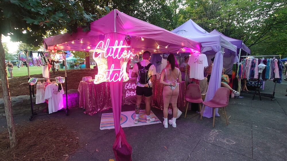 deeptropics-082023_sophiacalderone-5 Photo of Glitter Bitch booth in the Market Cove of Deep Tropics photo by Sophia Calderone