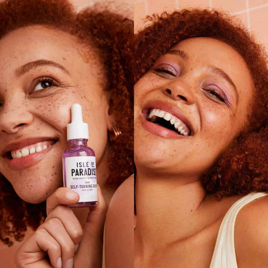 Isle of Paradise Self Tanning Drops in Shade Dark on Model