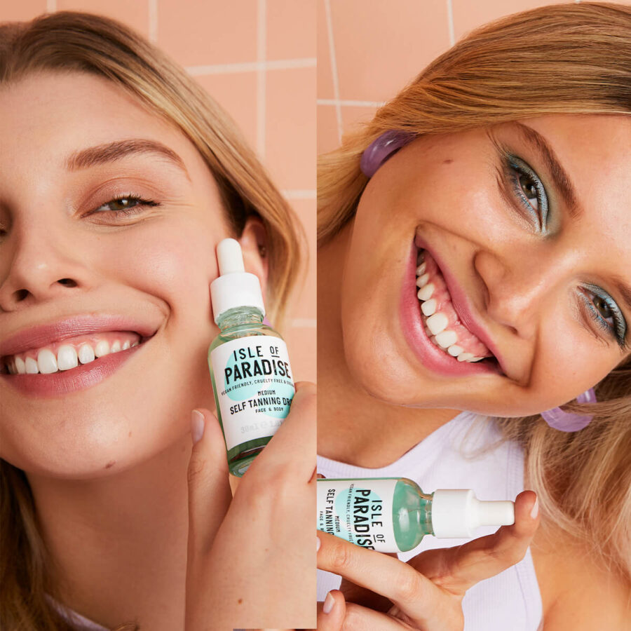 Isle of Paradise Self Tanning Drops in Shade Medium on Model