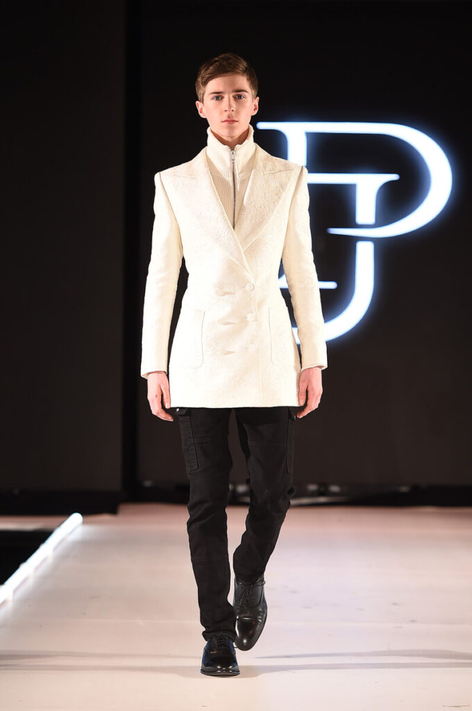 Model walks for Perry Jones at Sony Hall with Runway 7 NYFW FW2023