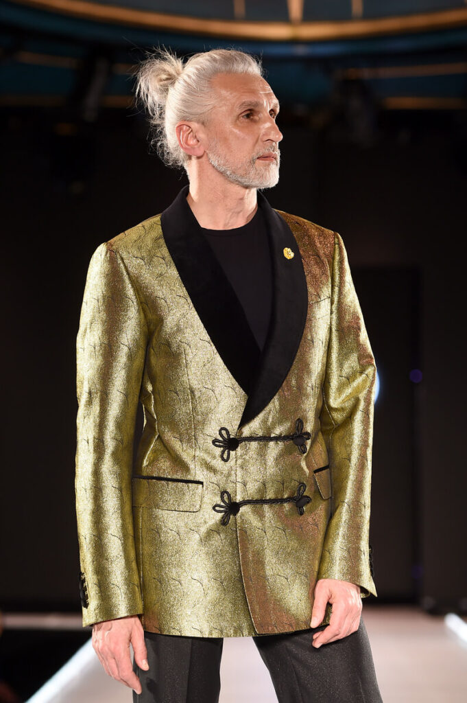 Model walks for Perry Jones at Sony Hall with Runway 7 NYFW FW2023