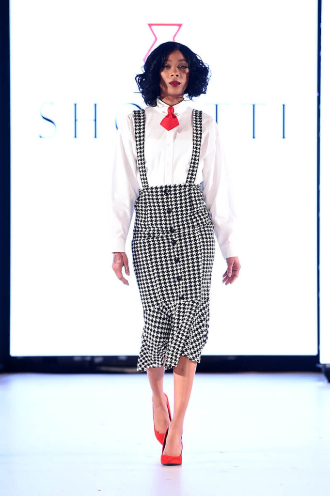 Model walks for The Shortii at Sony Hall with Runway 7 NYFW FW2023