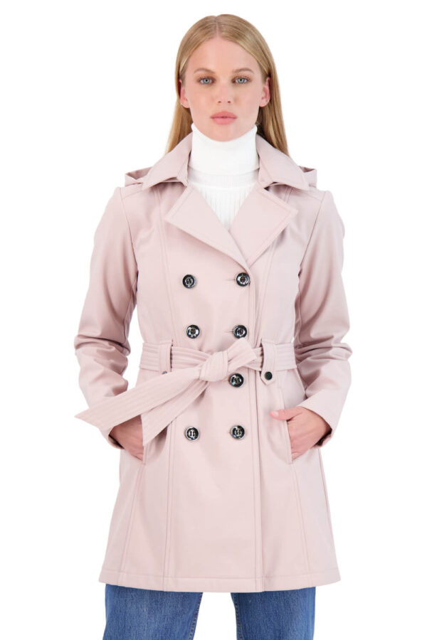 fall fashion sebby softshell trenchcoat in blush
