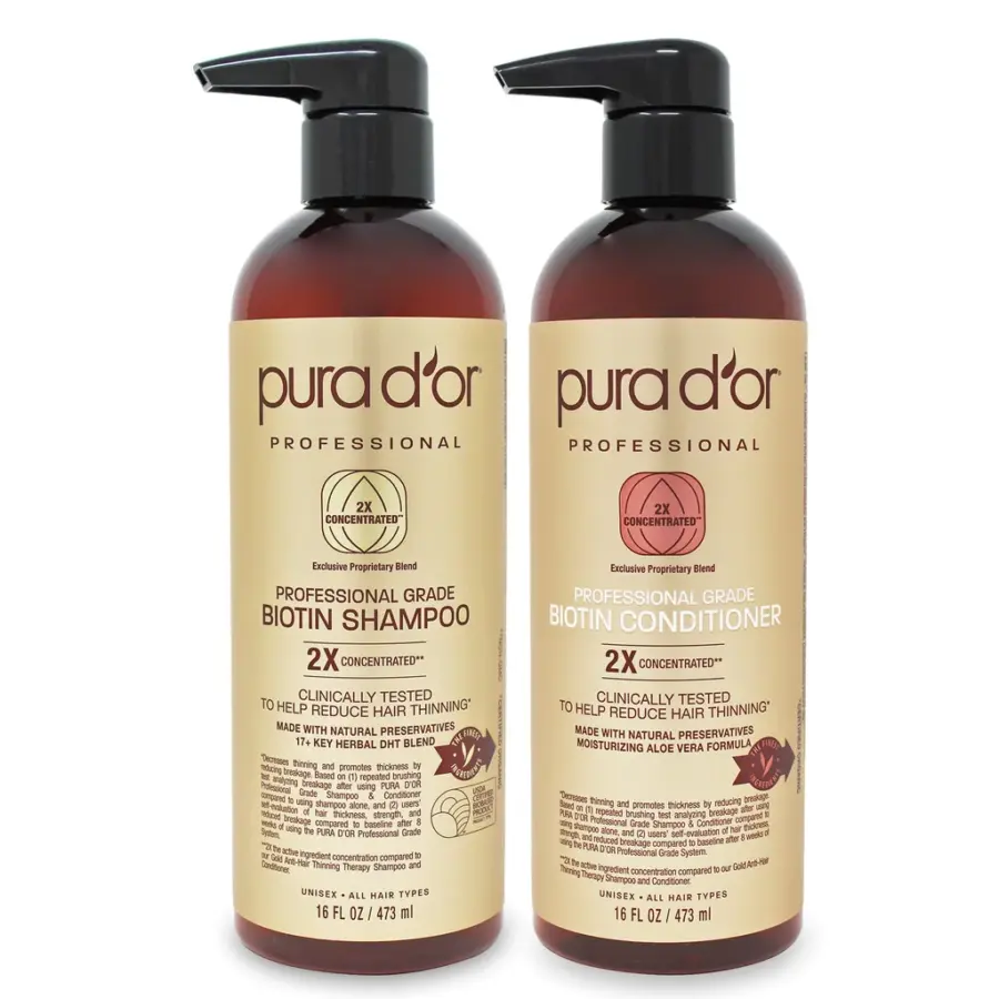 Pura D'Or Professional grade biotin shampoo for hair thinning and hair loss