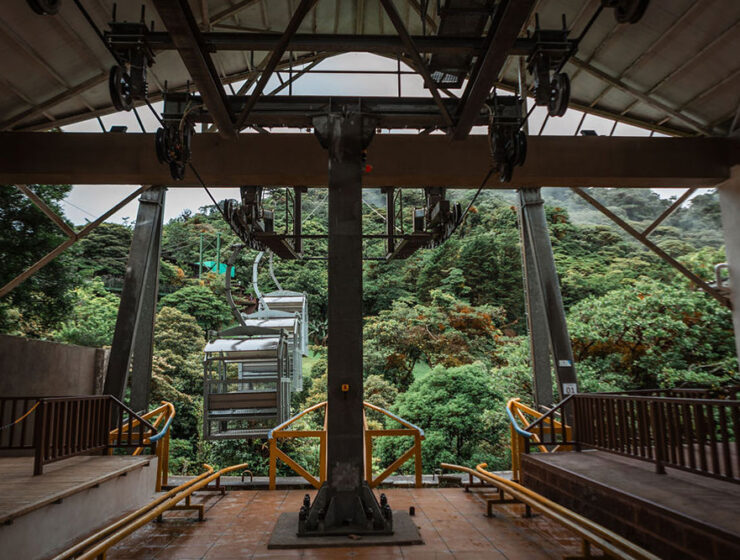 Treetopia Tree Tram Cableway entrance in Costa Rica