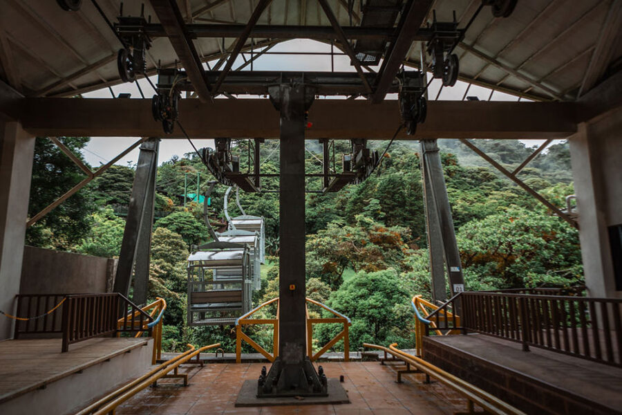 Treetopia Tree Tram Cableway entrance in Costa Rica
