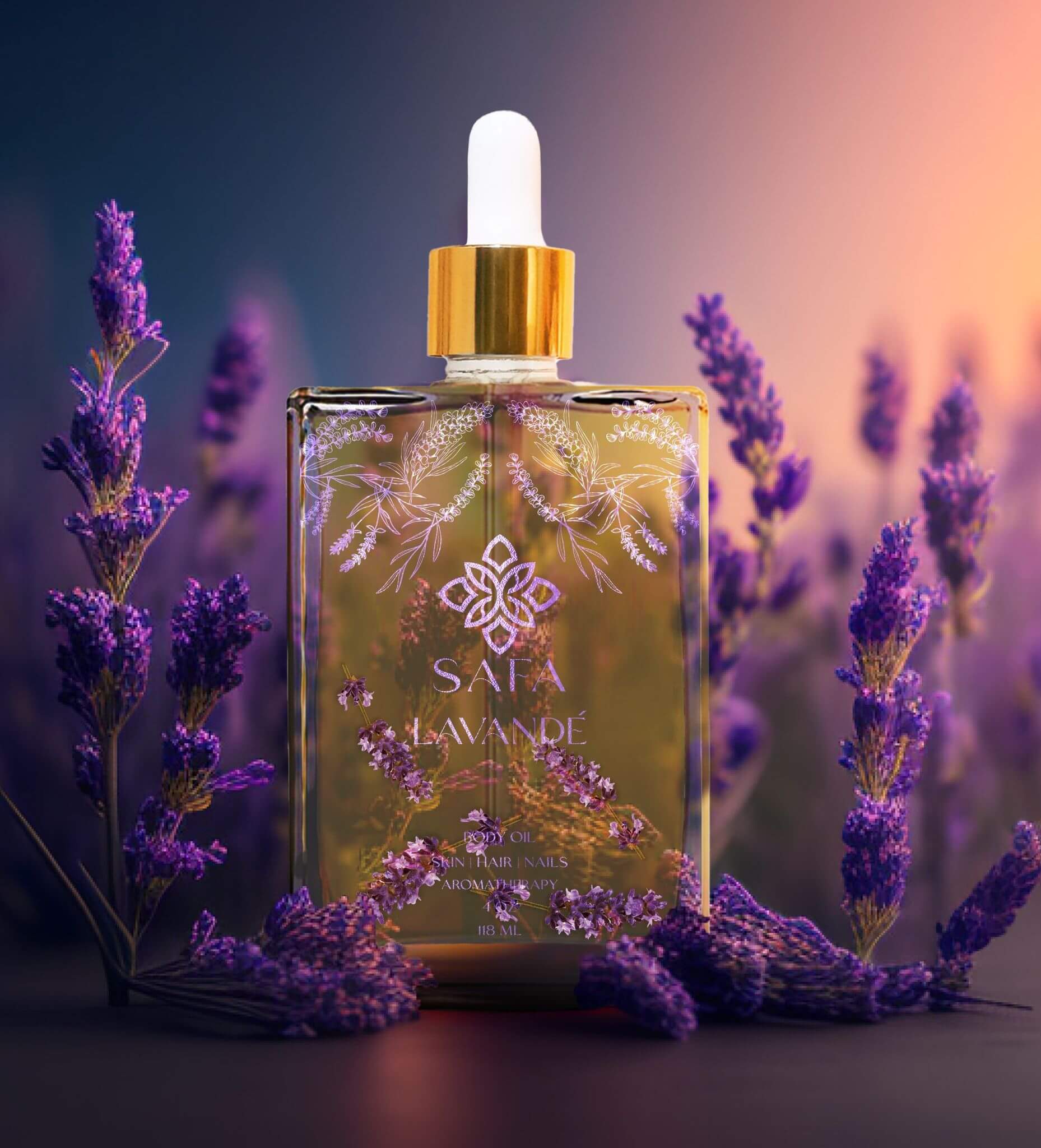 Safa Body Lavande Oil with lavender essential oil
