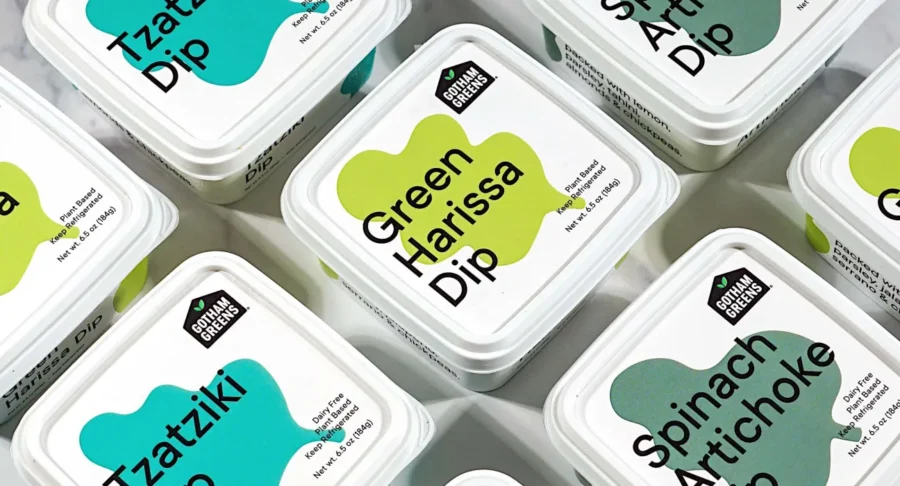 Containers of Gotham Greens dips