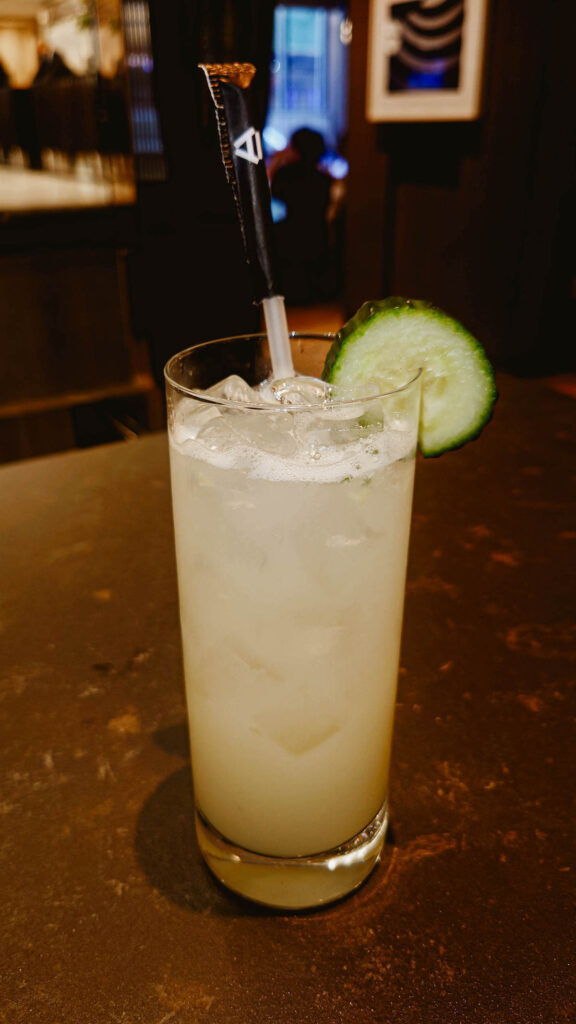 Loews Regency Bar and Grill Free Spirited Program Cucumber Fizz photo by Sophia Calderone