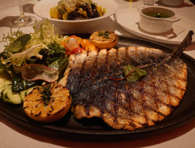 Loews Regency Bar and Grill Pan Seared Branzino full plate photo by Sophia Calderone