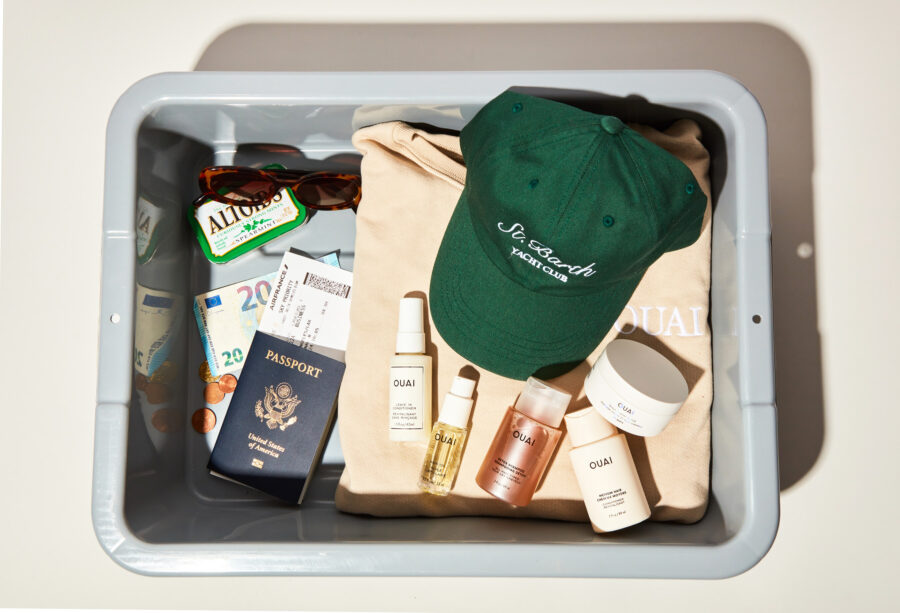 TSA bin filled with products
