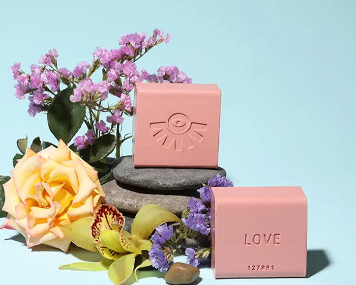 Ayeya Love Bar Soap with flowers