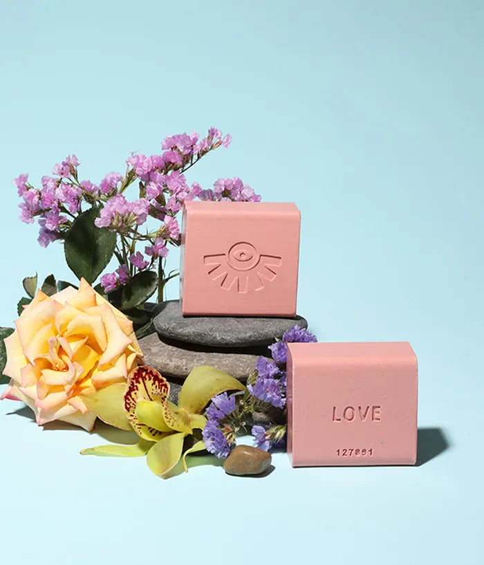 Ayeya Love Bar Soap with flowers