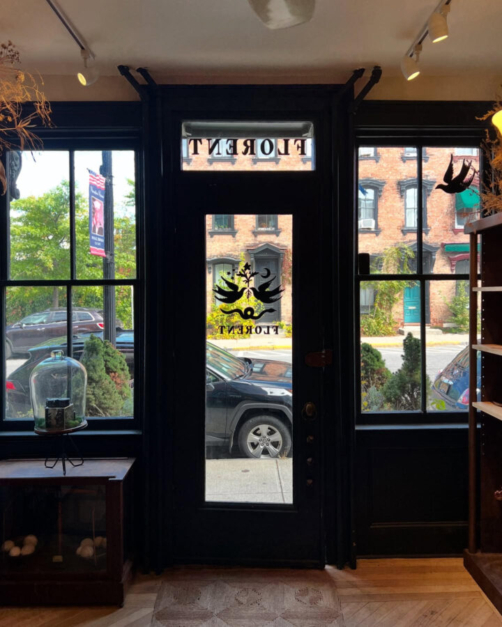 Door of Florent Skincare in Hudson, New York
