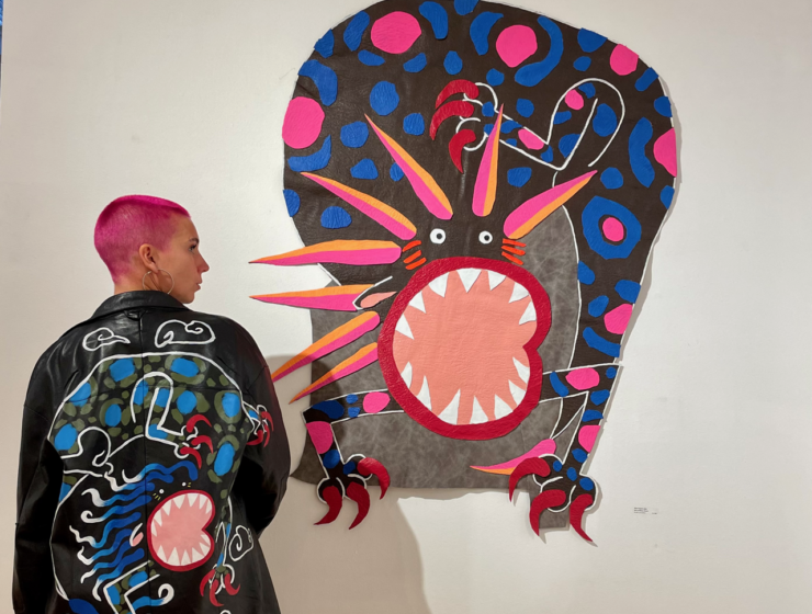 Elin Lundman Leather Jacket and Painting