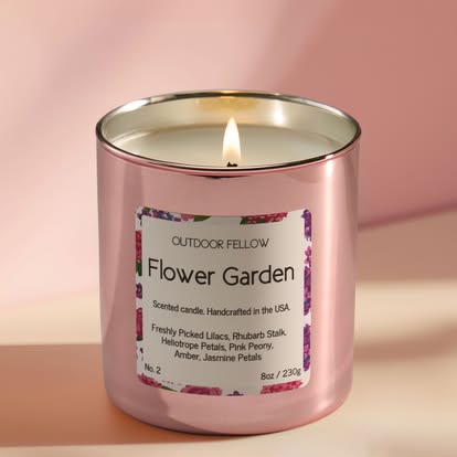 Limited-Edition Rose Gold Flower Garden Candle by Outdoor Fellow