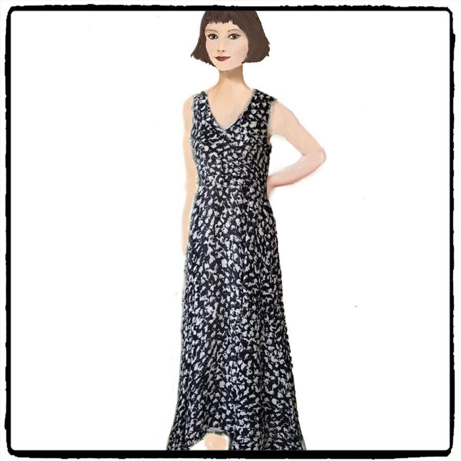 The Tea Dress in black and white