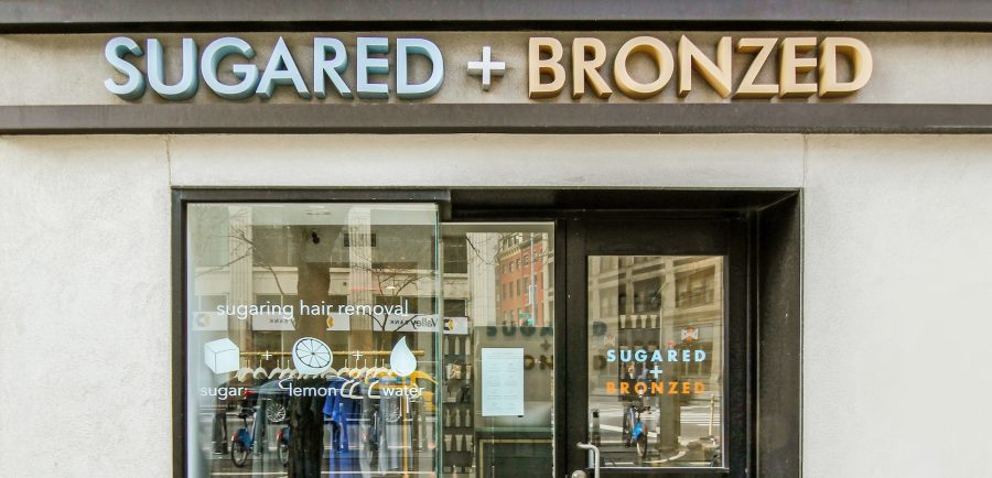 Sugared and Bronzed store front in Union Square New York City