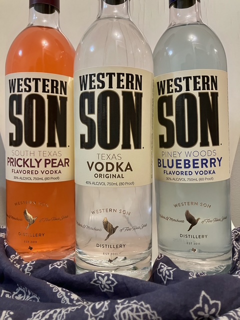 Western Son Vodka flavors, Prickly Pear, Original, Blueberry