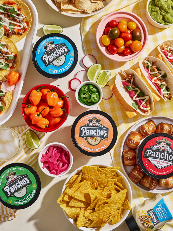 Pancho's, chips, pretzels, and tacos
