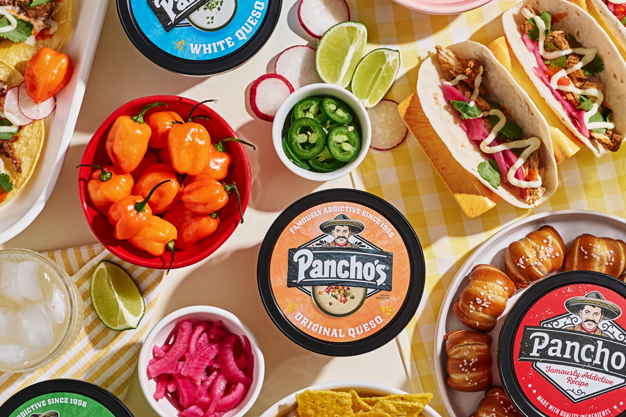 Pancho's, chips, pretzels, and tacos